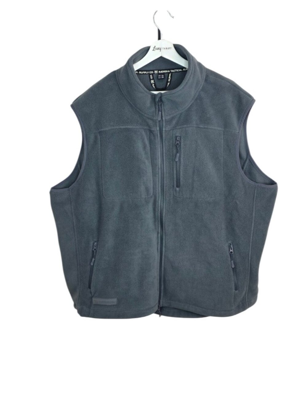 Baerskin Tactical Vest Fleece Gillet, Grey, Utility, Outdoor, Gorpcore, Size 3XL